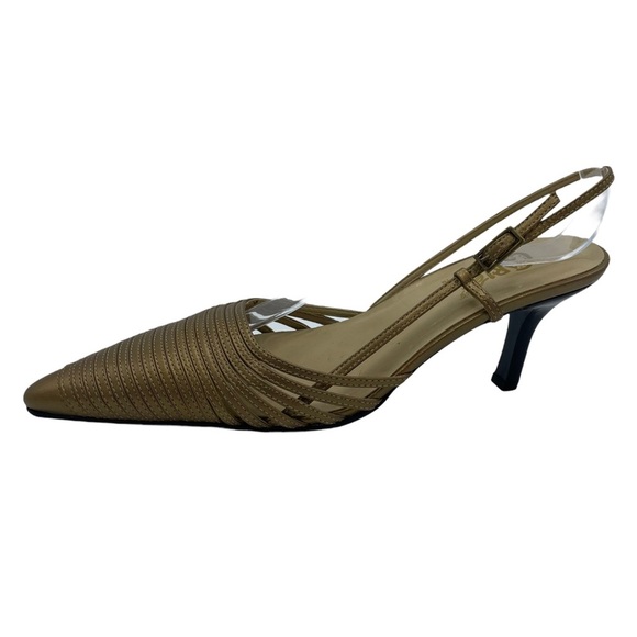 Carlos by Carlos Santana Shoes - Carlos by Carlos Santana “Sister” Leather Metallic Gold Heels Size 7